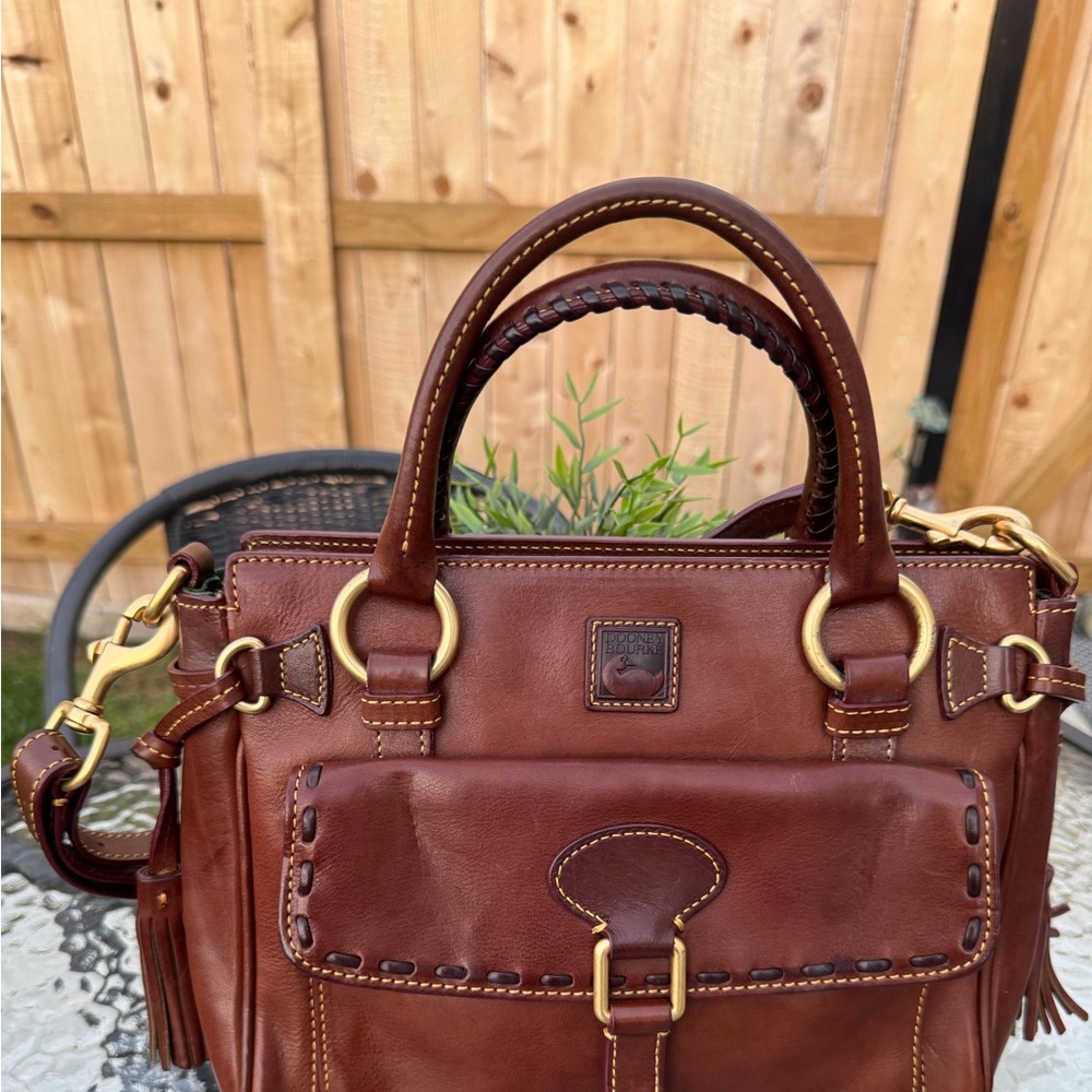 Dooney & Bourke Red and Brown Leather Handbag